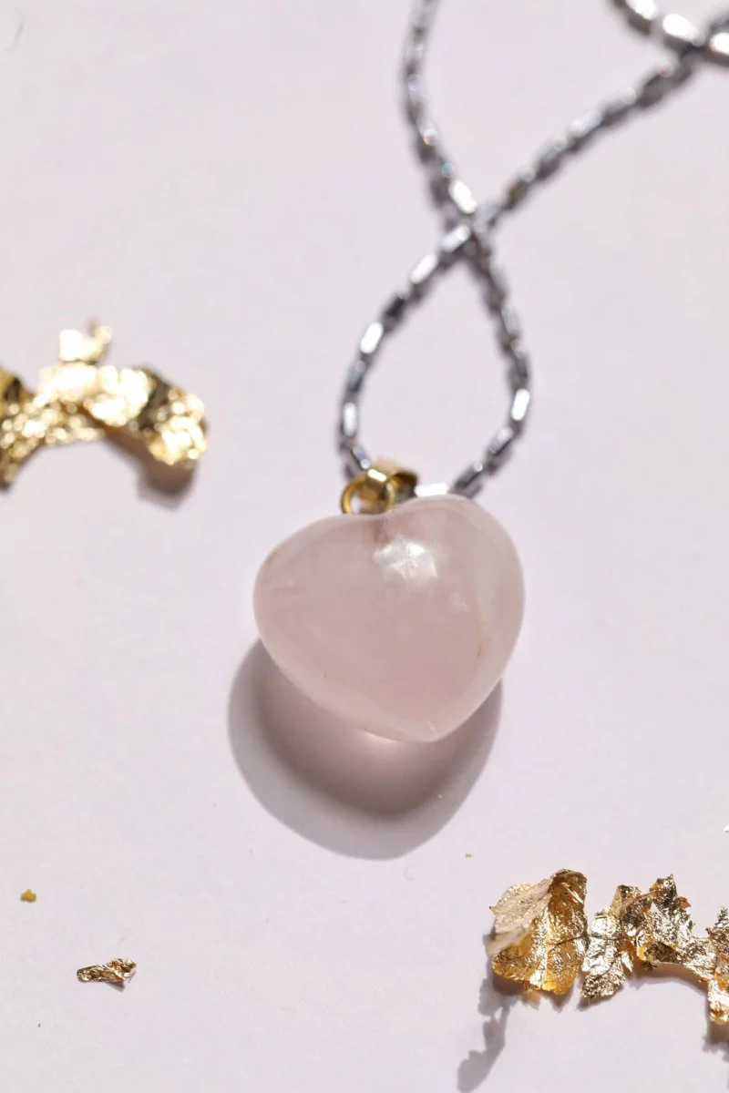 Love Rose Quartz Heart Charm